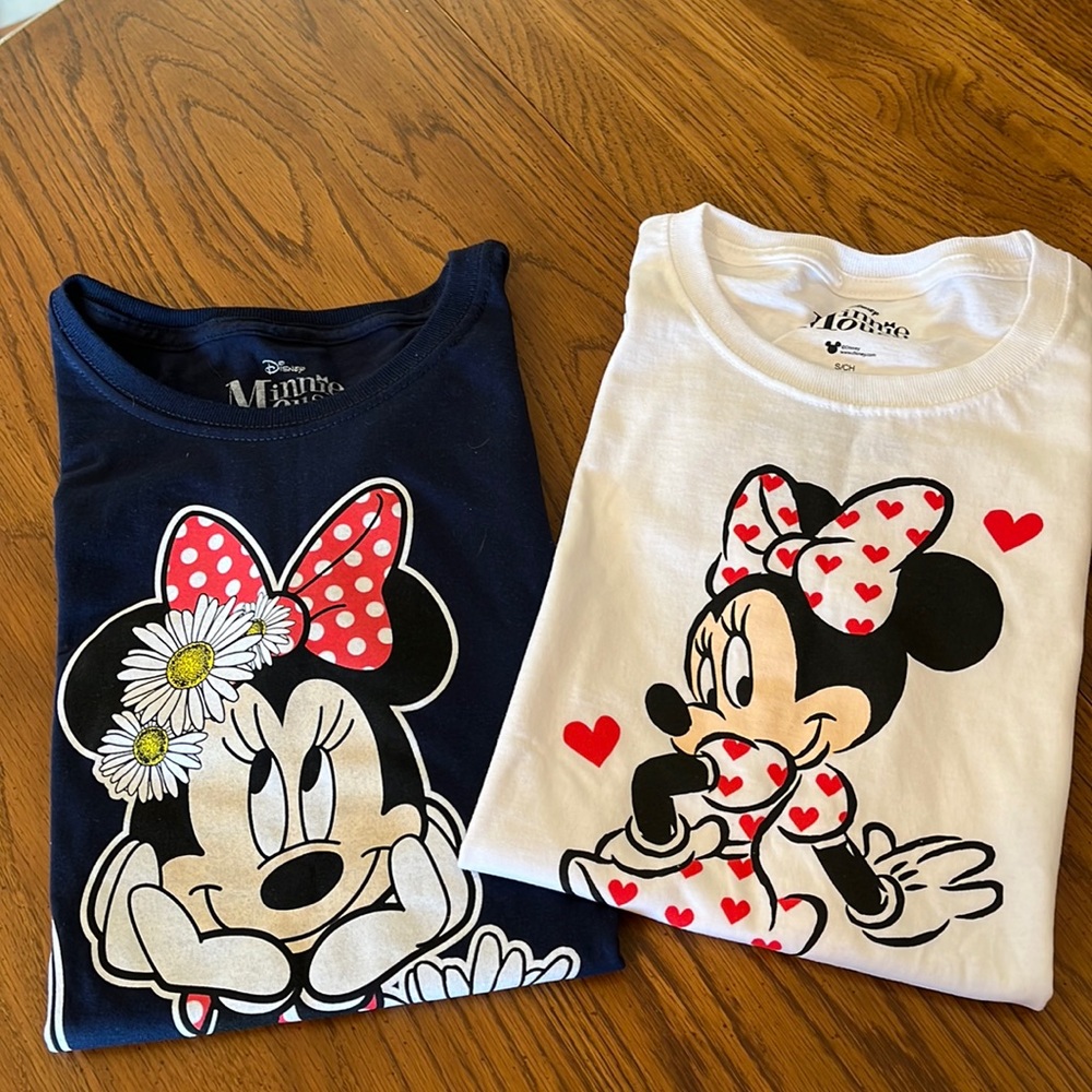 Disney, 2 Minnie Mouse tee shirt, (4/5) & (6/7), NWOT, cotton